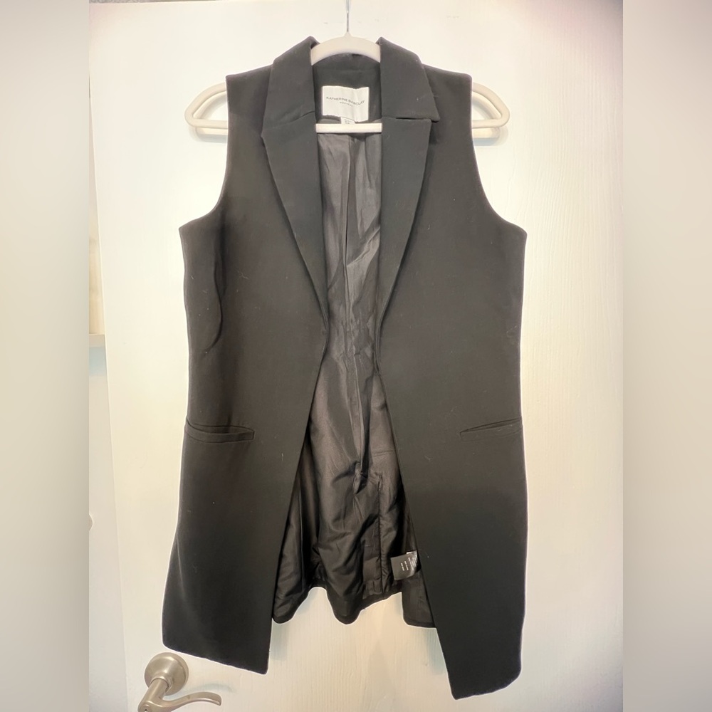 Katherine Barclay Black Sleeveless Blazer Vest- Size M